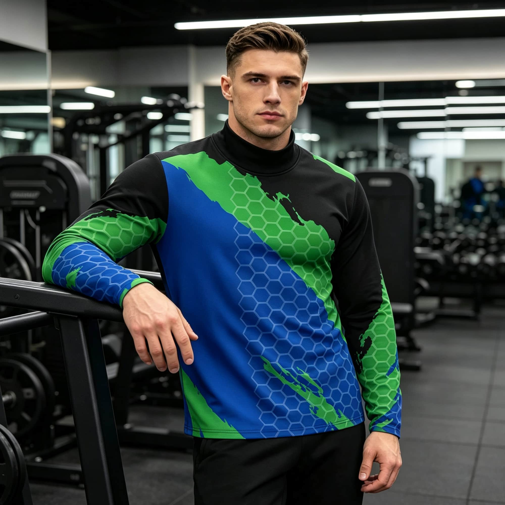 Base Layer Top - Мужская футболка с контрастным цветом, текстурой
